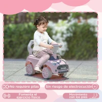 AIYAPLAY Coche Correpasillos con Volante Bocina y Sistema de Antivuelco Carga 25 kg 53x25x35 cm Rosa(m-6)