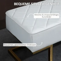 HOMCOM Sitzbank für Schlafzimmer Truhenbank Bettbank Wohnzimmer Kunstleder Metall Weiß+Gold 120 x 43 x 42 cm(m-5)