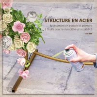 Outsunny Arche de jardin arche à rosiers arche de plantes grimpantes pour mariage, anniversaire, cérémonie et banquet acier doré(m-5)