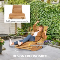 Outsunny Sedia a Dondolo da Giardino a S con Seduta Ergonomica, in Legno di Abete e di Pino, 130x60x60 cm(m-5)