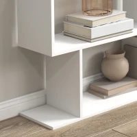 HOMCOM Bibliothèque étagère Zig zag Design Contemporain 80L x 23l x 192H cm 6 Niveaux Blanc(m-9)