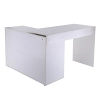 HOMCOM Escritorio Mesa de Ordenador Mesa Esquinera Oficina 2 Formas con 4 Estantes 1 Cajón 1 Puerta Mesa de Despacho Escuela Estudio Madera(m-8)