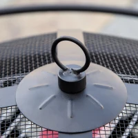 Outsunny 2-in-1 Outdoor Fire Pit with BBQ Grill, Patio Heater Log Wood Charcoal Burner, Firepit Bowl with Spark Screen Cover, Poker for Backyard Bonfire(m-9)