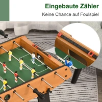 HOMCOM Tischfußball Tischkicker Kickertisch Spielzeug Spieler-Party Fußball Geschenk für 14+ Jungen Zusammenklappabar innen mit je 11 Spielern pro Seite MDF Schwarz+Natur 98 x 42 x 62,5 cm(m-7)