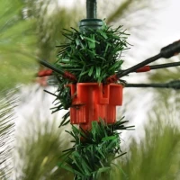 HOMCOM Árbol de Navidad 210cm Artificial Árbol de Pino Decoración Navideña con Soporte Metálico 505 Ramas Verde PET(m-9)