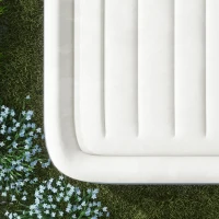 Outsunny Matelas autogonflant de camping lit gonflable pliable 2 personnes - pompe intégrée  surface floquée gris clair et bleu(m-8)