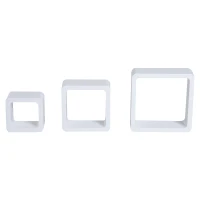 HOMCOM Wandregal Würfelregal Hängeregal 3er Set MDF Weiß(m-5)