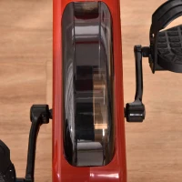 HOMCOM Bicicleta Estática Plegable con Resistencia Magnética Asiento con Altura Ajustable y Pulsómetro 43x97x109 cm Rojo(m-9)