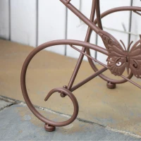 Outsunny Blumenständer, Pflanzenregal, Dreistufiger Blumenstand, Blumentreppe im französischem Stil, Pflanzenstand, Metall, Bronze, 76 x 27 x 67 cm(m-8)