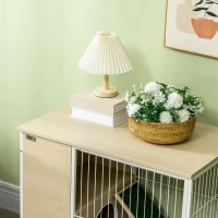 PawHut Cage à lapin clapier sur roulettes toit ouvrant plates-formes avec plateau amovible 78 x 52,5 x 76,5 cm naturel(m-9)