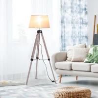 HOMCOM Stehlampe im Skandidesign,  Stehleuchte, Dreibeingestell, höhenverstellbar(m-8)