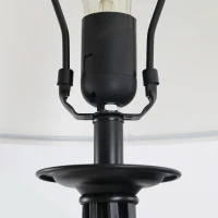 HOMCOM Juego de 2 Lámparas de Mesa y Lámpara de Pie con Pantalla de Tela E27 Máx. 40W Ø38x158 cm y Ø30x62 cm Blanco(m-9)