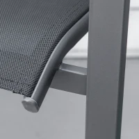 Outsunny Set 2 Sedie da Giardino in Texteline Traspirante e Struttura in Ferro Nero 64 x 58 x 87cm(m-9)