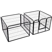 Pawhut Heavy Duty Dog pen 8 Panel Pet Puppy PlayPen Rabbit Hutch Run indoor outdoor Black, 80 x 60 cm(m-9)