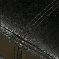 HOMCOM Banc de rangement, coffre de rangement avec couvercle, bout de lit en polyuréthane côtelé pour salon, chambre, entrée, 106 x 40 x 40 cm, noir(m-8)