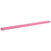 HOMCOM Faltbarer Schwebebalken, rutschfest, Wildlederbezug, robustes Holz, 210 x 10 x 6,5 cm, Rosa(m-10)