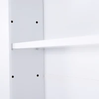 kleankin Spiegelschrank, Wandschrank mit 3 Ablagen, Schminkschrank, MDF, Weiß, 56 x 13 x 58 cm(m-9)