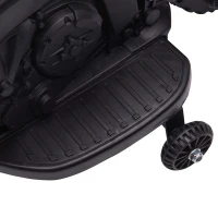 HOMCOM Moto Eléctrica para Niños de 18-48 Meses 6V con Faros Bocina 2 Ruedas de Equilibrio 88,5x42,5x49 cm Blanco y Negro(m-8)