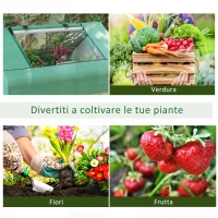 Outsunny Serra da Giardino in Acciaio con Rivestimento in PE, Porte Avvolgibili e Finestre, 180x140x80cm, Verde(m-7)