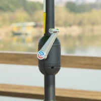 Outsunny 2.7M Garden Parasol Umbrella with Glass Fibre Ribs and Aluminium Frame, Tilting Sun Shade Shelter Canopy, Light Green(m-8)