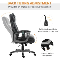 Vinsetto Massage Office Chair High Back with Armrest 6-Point Vibration Executive Chair with Adjustable Height Black(m-5)
