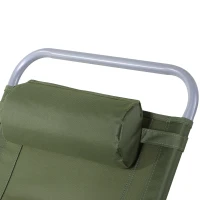Outsunny Folding Camping Chair, Patio Armchair, 3-Position Adjustable Recliner Reclining Seat with Pillow for Outdoor Garden - Green(m-8)