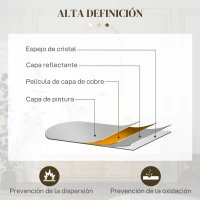 HOMCOM Espejo de Pared 65x110 cm con Marco de Madera en Forma de Ventana Espejo Decorativo para Salón Dormitorio Natural(m-5)