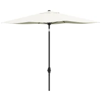 Outsunny Ombrellone Rettangolare 2x3 m da Giardino con Apertura a Manovella e Inclinazione Regolabile, Beige(m-10)