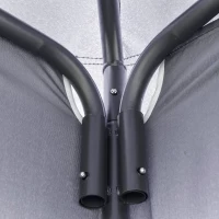 Outsunny 3.5x3.5m Side-Less Outdoor Canopy Tent Gazebo w/ 2-Tier Roof Steel Frame Garden Party Gathering Shelter Grey(m-8)