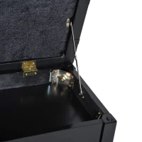 HOMCOM Faux Leather Piano Stool Makeup Dressing Stool Bench Dressing Table Seat with Storage 75L x 35W x 49H (cm) - Black(m-8)