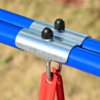 Outsunny Altalena per Bambini da Giardino con Struttura in Metallo, Seggiolino con Cintura di Sicurezza, Capacità di peso 30kg, 140x110x120cm(m-7)