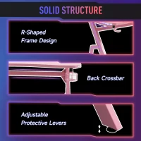 HOMCOM RGB 120 x 66cm Gaming Desk, Computer Table with Carbon Fibre Surface, Headphone Hook, Cup Holder, Controller Rack, Home Office Desk, Pink(m-5)