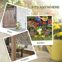 Outsunny Hanging Garden Statue, Vivid Frog on Swing Art Sculpture, Outdoor Ornament Home Decoration, Green(m-6)