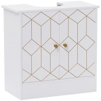 HOMCOM Under Sink Bathroom Cabinet, Under Sink Cabinet with Adjustable Shelf and Open Compartment for Basin with or without Pedestal, 60 x 30 x 60cm, White(m-10)