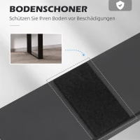 HOMCOM Tischbein-Set, 2 Stahlbeine, 72 x 60 cm, vorgebohrte Löcher, Industrial Design, Stahl, schwarz(m-5)