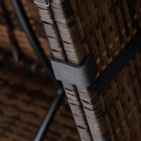 Outsunny Mobili da Giardino in Rattan e Alluminio Set 8 Pezzi, Salotto da Giardino Componibile con Divani e Tavolino da Esterno(m-9)