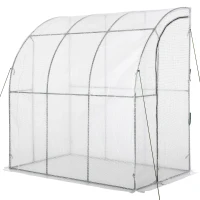 Outsunny Serra da Giardino con Copertura in PE anti UV e Porta Avvolgibile, 214x118x212 cm Bianca(m-10)