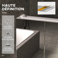 kleankin Armoire murale miroir avec éclairage LED de Salle de Bain 2 en 1, meuble 3 portes,  dim. 90L x 15l x 65H cm(m-8)