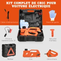 DURHAND Cric électrique hydraulique voiture levage 15,5-36 cm/42 cm - 12V charge 5 tonnes avec kit complet orange(m-8)