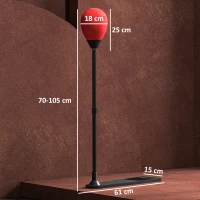 SPORTNOW Sac de frappe vitesse autoportant punching ball hauteur réglable 70-105 cm avec gants et pompe à main(m-3)