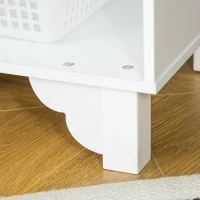 HOMCOM Cocina de Juguete de Madera para Niños de +3 Años Cocinita Infantil con Cesta de Almacenaje Accesorios Utensilios Estufa y Microondas 42x29x76 cm Blanco(m-9)