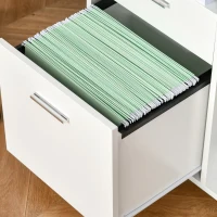 Vinsetto Armario para Impresora con 3 Compartimentos 2 Cajones para Archivos Estante Ajustable Ruedas 80x40x72 cm Blanco(m-9)