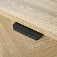 HOMCOM Aparador de Cocina Armario con 2 Puertas Estantes Ajustables y 3 Compartimentos Abiertos Muebles Auxiliar para Comedor Salón 120x39,2x76 cm Roble(m-8)