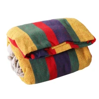 Outsunny Hamaca para Jardín 210x150 cm Hamaca Colgante Portátil Carga Máx. 180 kg para Acampar Piscina Camping Rayas Multicolor(m-8)