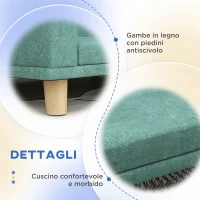 PawHut Divano per Cani di Taglia Grande con Gambe Rialzate e Cuscino Sfoderabile, 98x67x25 cm, Verde Chiaro(m-6)