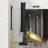 Outsunny Housse de Protection imperméable pour Parasol Droit avec Fermeture éclair et Cordon de Serrage Noir(m-7)