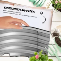 Outsunny Hochbeet aus Metall, 2 Etagen, witterungsfest, offener Boden, 120 x 90 x 30cm, Farbe: Silber(m-7)