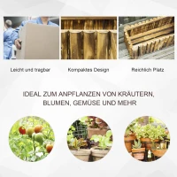 Outsunny Hochbeet Pflanzkasten Kräuterbeet Pflanzbeet Gemüse Blumenbeet Blumenkasten, Tannenholz 78x35x30 cm(m-4)