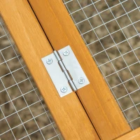 PawHut Hühnerstall mit Nistkasten Hühnerhaus mit Stange, Laufstall, Auslauf, Massivholz Natur, 180 x 92 x 78 cm(m-8)