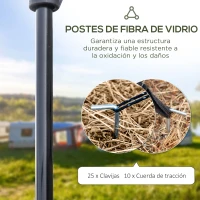 Outsunny Tienda de Campaña Familiar de Túnel para 5-6 Personas Impermeable PU2000 mm con Bolsa de Transporte 475x315x215 cm Azul(m-7)